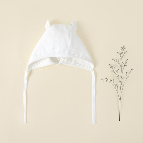 Bamboo White Cream Baby Cap (Clean White)