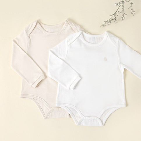 Bamboo White Cream Baby Bodysuit