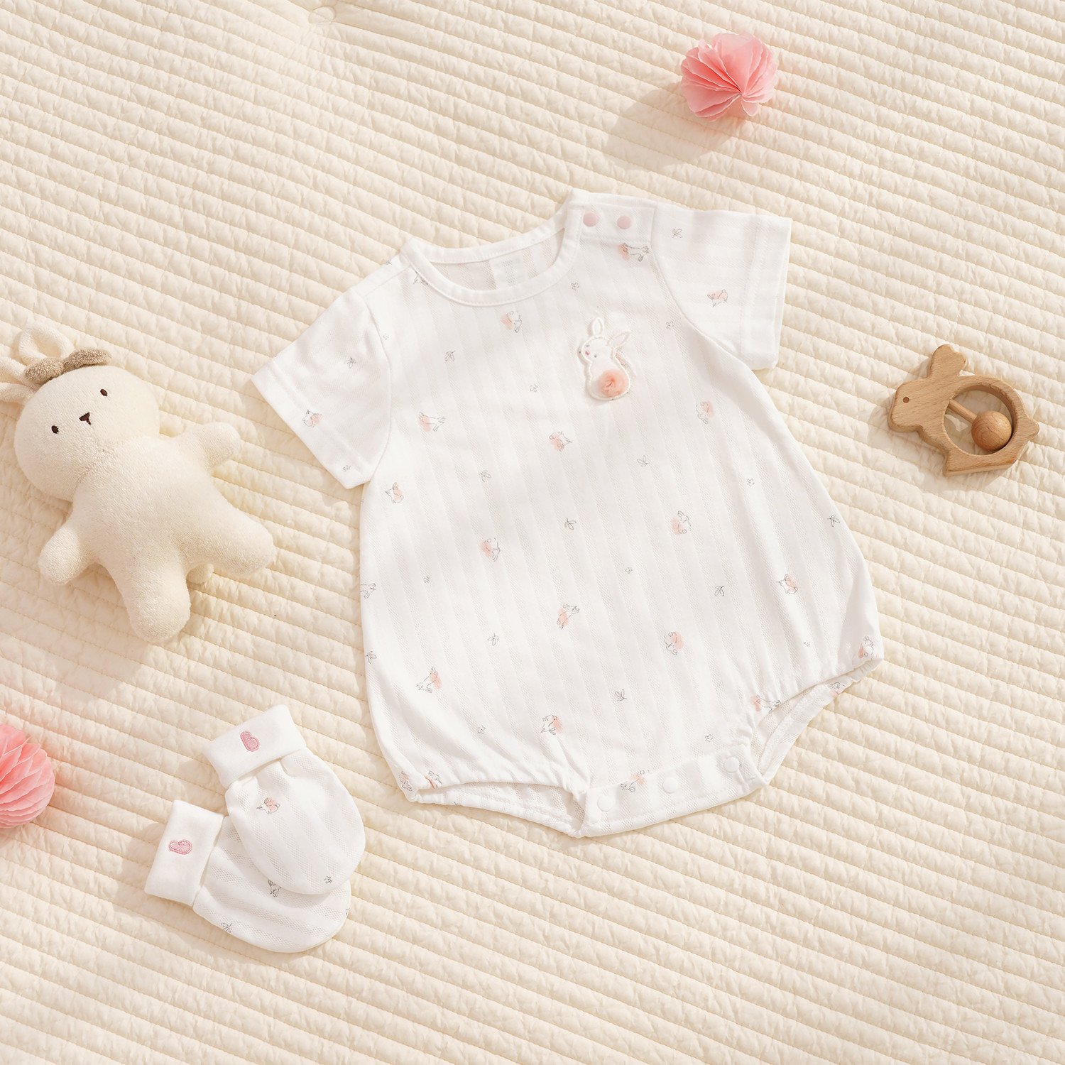 BambooMesh Hugbee Baby Bodysuit_Bunny