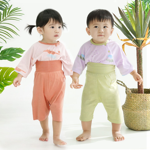 Bamboo Jungle 3/4 Sleeve High Waist Loungewear Set_Gator(6~36Months)