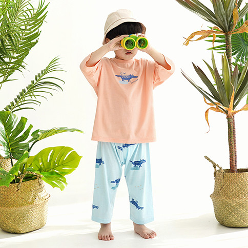 BambooKids Jungle 3/4 Sleeve Loungewear Set_Gator(24~60Months)