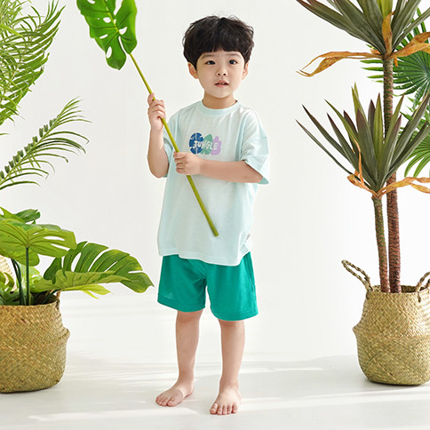 BambooKids Airy Jungle Short Sleeve Loungewear Set_Tropical<br/>(24~60Months)