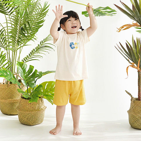 BambooKids Airy Jungle Short Sleeve Loungewear Set_Tropical<br/>(24~60Months)