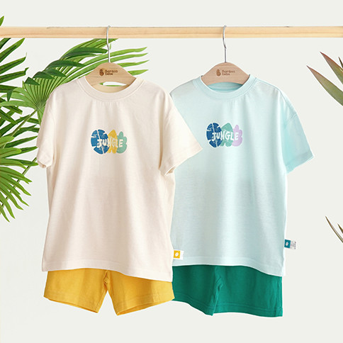 BambooKids Airy Jungle Short Sleeve Loungewear Set_Tropical<br/>(24~60Months)