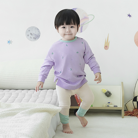Bamboo Space Long Top & Sleeve Loungewear Set