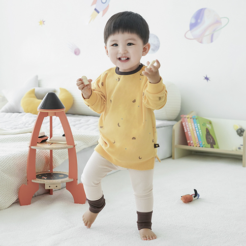 Bamboo Space Long Top & Sleeve Loungewear Set