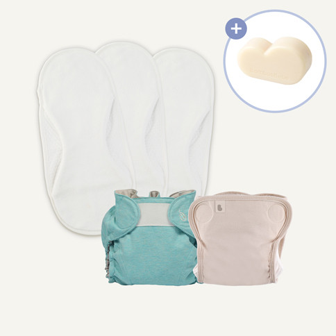 Cloth Diaper Trial Package <br/><font color=#3a7eba><b>[Soaker Pad3EA+Side Hook & Loop Cloth Diaper Cover1EA+Front Hook & Loop Cloth Diaper Cover1EA]</b></font> <br/>Free Gift : Laundry Soap 1EA