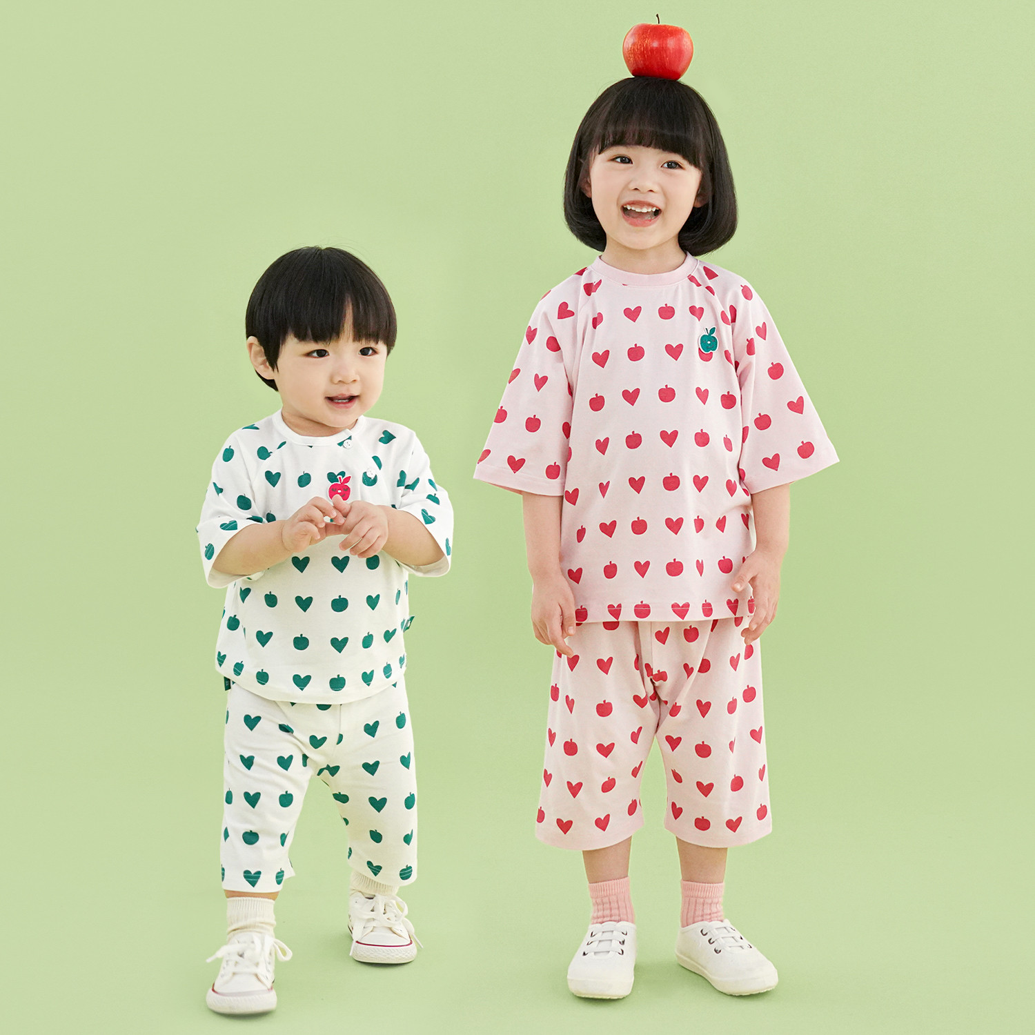 Bamboo Lovely Apple ¾ Sleeve Top & Pants Set(6~60Months)