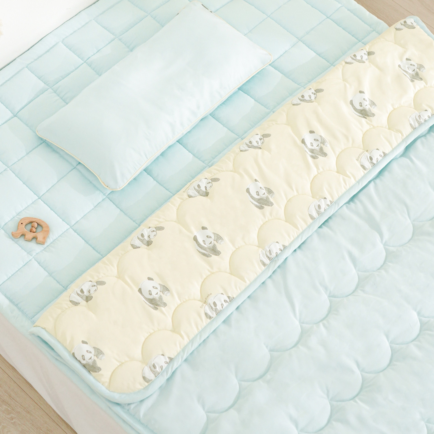 Bamboo Panda Summer Toddler Comforter Set_B(L)<br><font color=#3a7eba><b>[Comforter+Pillow]</b></font>
