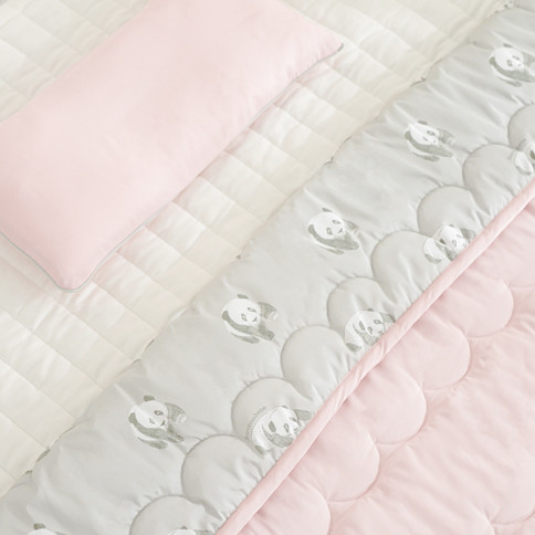 Bamboo Panda Summer Toddler Comforter Set_B(L)<br><font color=#3a7eba><b>[Comforter+Pillow]</b></font>