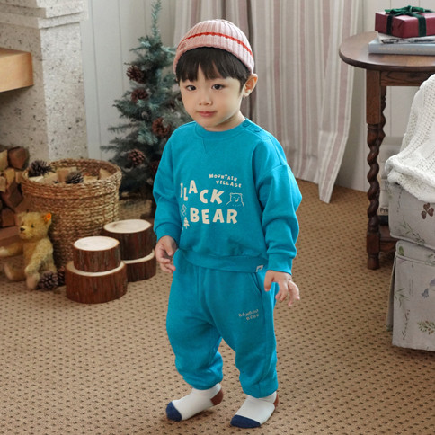 Bamboo Mountain Black Bear Pullover Set(12M~8Y)