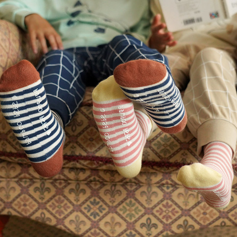 Bamboo Go Baby Non-Slip Socks(Peony Navy)