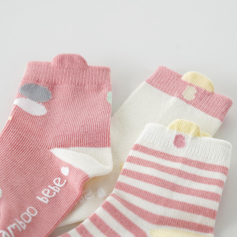 Bamboo Go Baby Non-Slip Socks(Peony Navy)