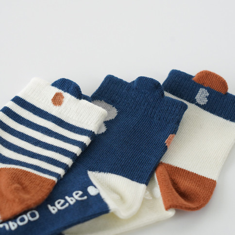 Bamboo Go Baby Non-Slip Socks(Peony Navy)