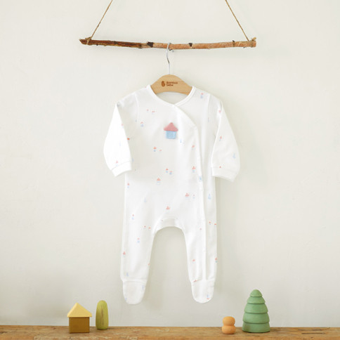 Bamboo Mountain Village Long Sleeve Baby Romper