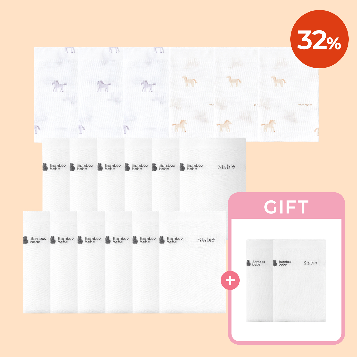 <font color=#3a7eba><b>[손수건 출시 기념]</b></font></br>스테이블 손수건 세트(18+2장)