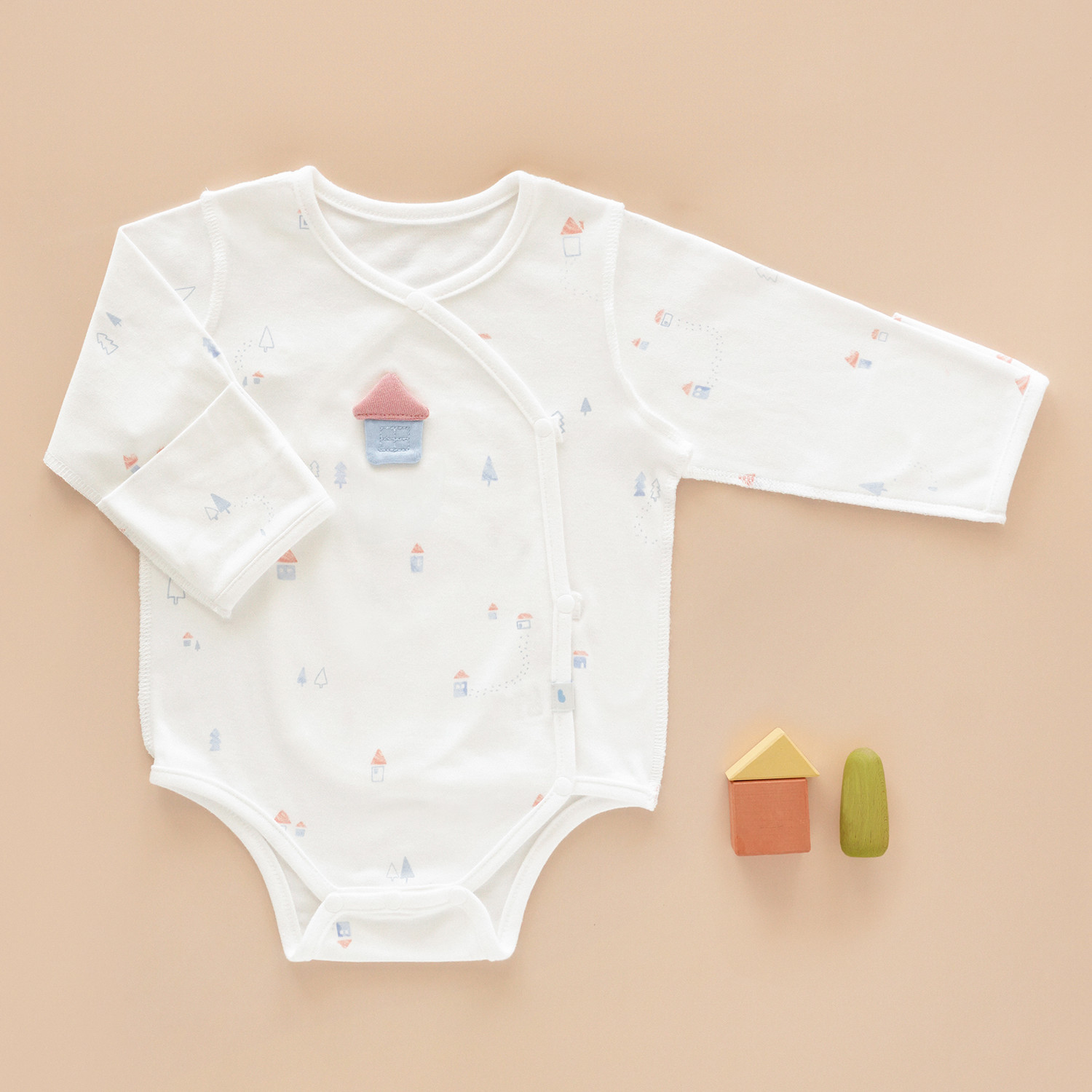 Bamboo Mountain Village Long Sleeve Baby Side Snap Shirt